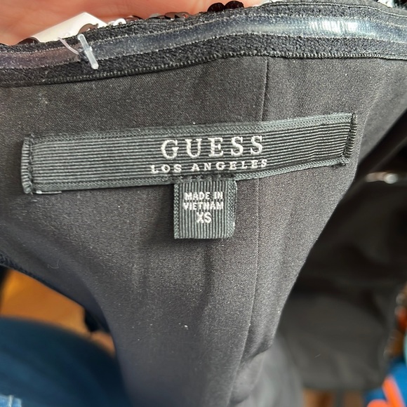 GUESS Sequins Dalmatian Sweetheart V Peplum Tube Top Size XS - Picture 3 of 3